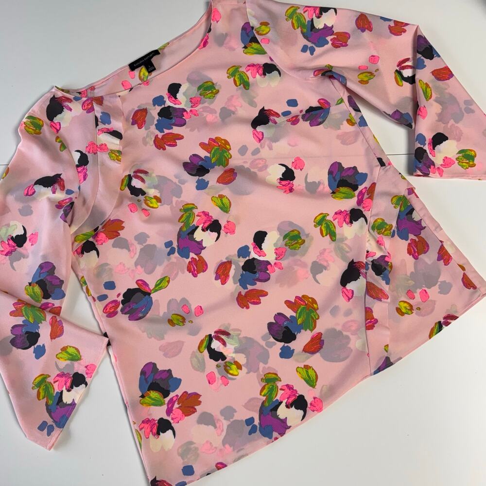 Banana Republic floral pink long sleeve blouse size Large